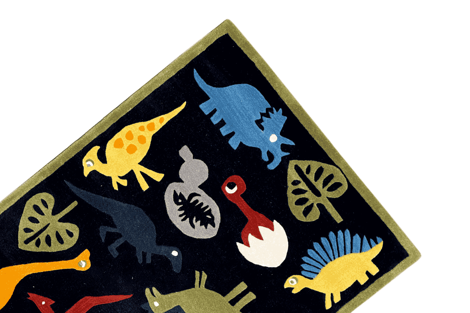 Handgetufteter Dinosaurier-Kinderteppich – Mehrfarbiger Spielzimmer-Teppich mit lustigem Dino-Design – 120x180 cm (4x6 ft) - German Carpet Shop