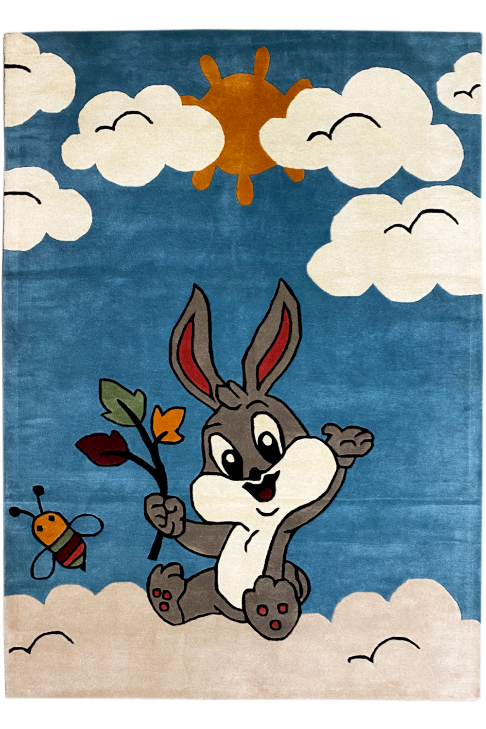 Sonnige Tage - Handgetufteter Kinderteppich mit Hase & Biene, 170x240cm (5.6x7.9 ft) - German Carpet Shop