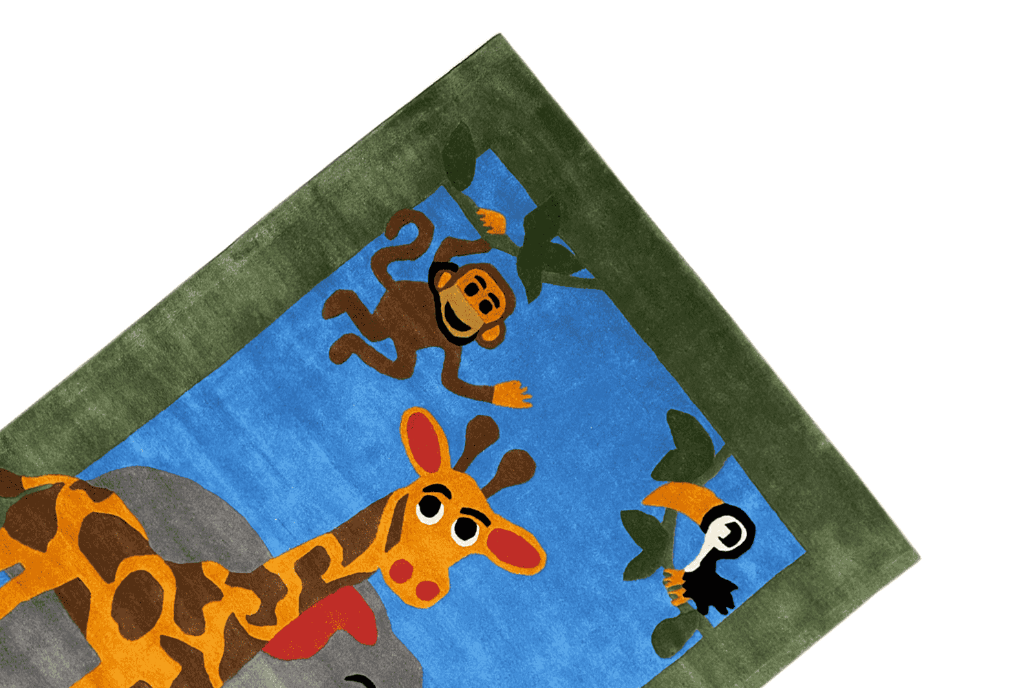 Kinderzimmerteppich mit Tieren - Handgetuftet, 170x240cm (6x8ft) - German Carpet Shop