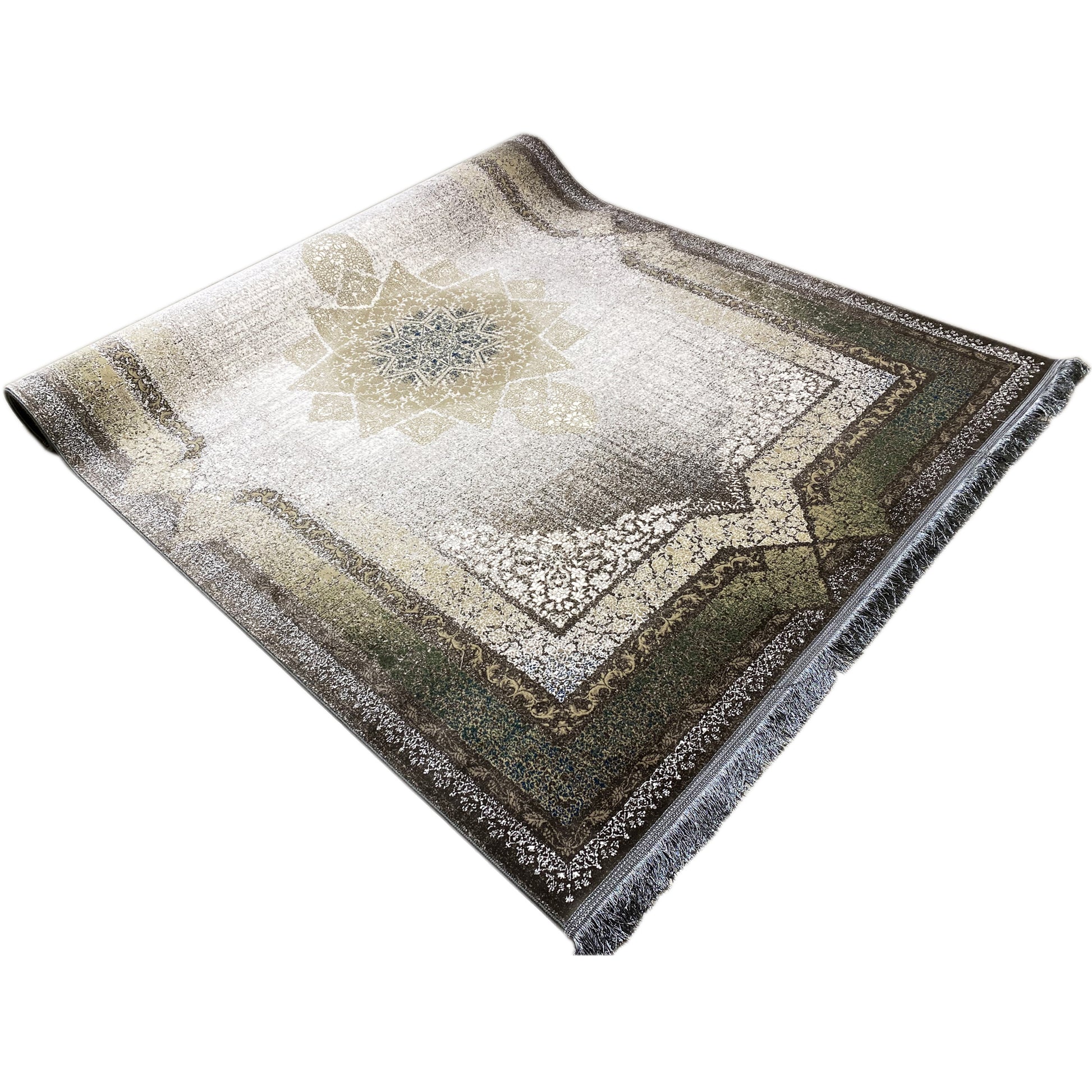 Großer Teppich 170x240cm, klassisches Stern-Muster, für Esszimmer oder Büro.