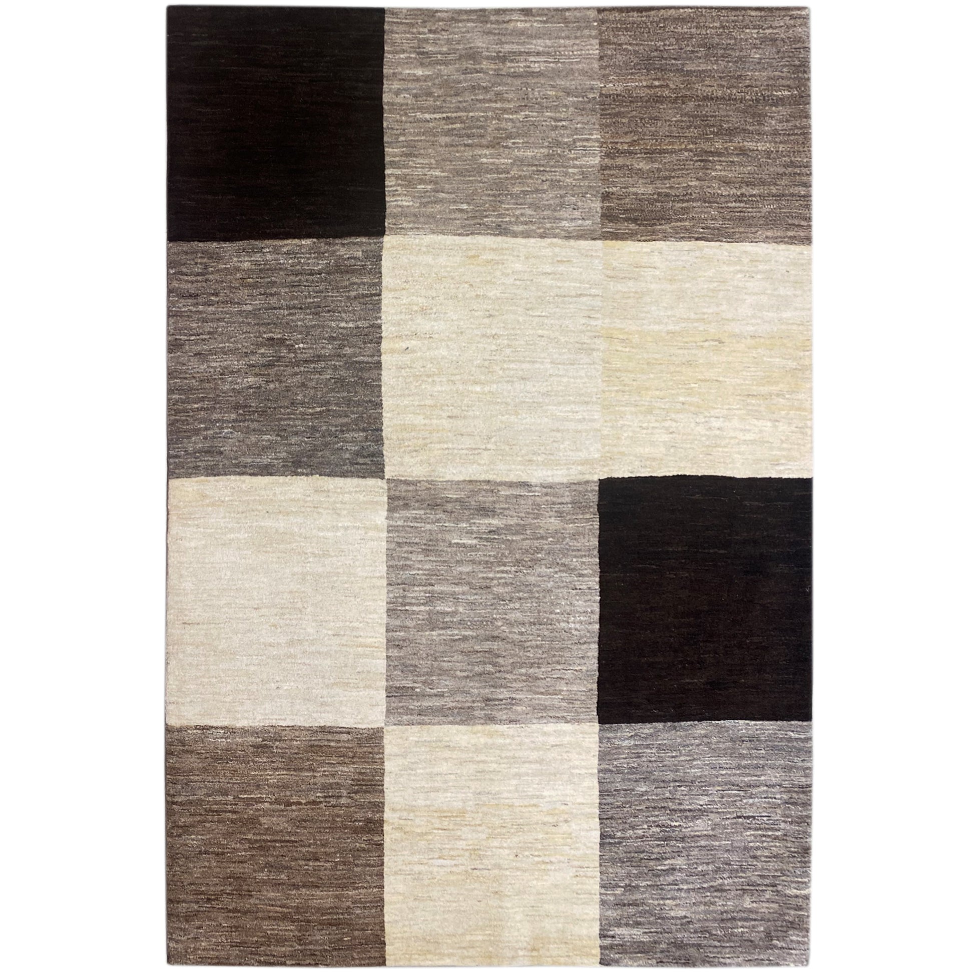 Gabbeh Teppich Beige Schwarz 240x169 cm - German Carpet Shop