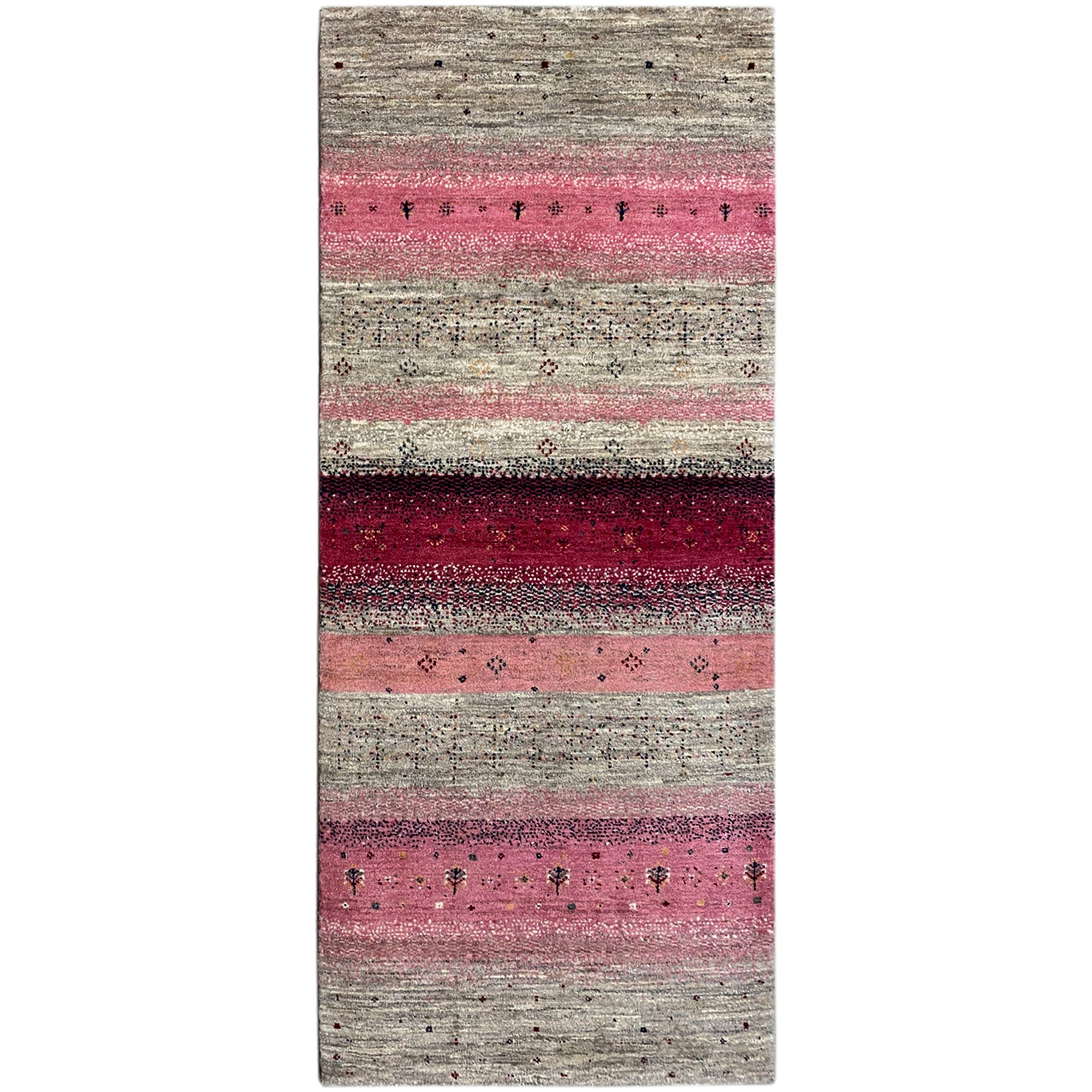 Rosa Gabbeh Teppich Läufer 201x81 cm - German Carpet Shop