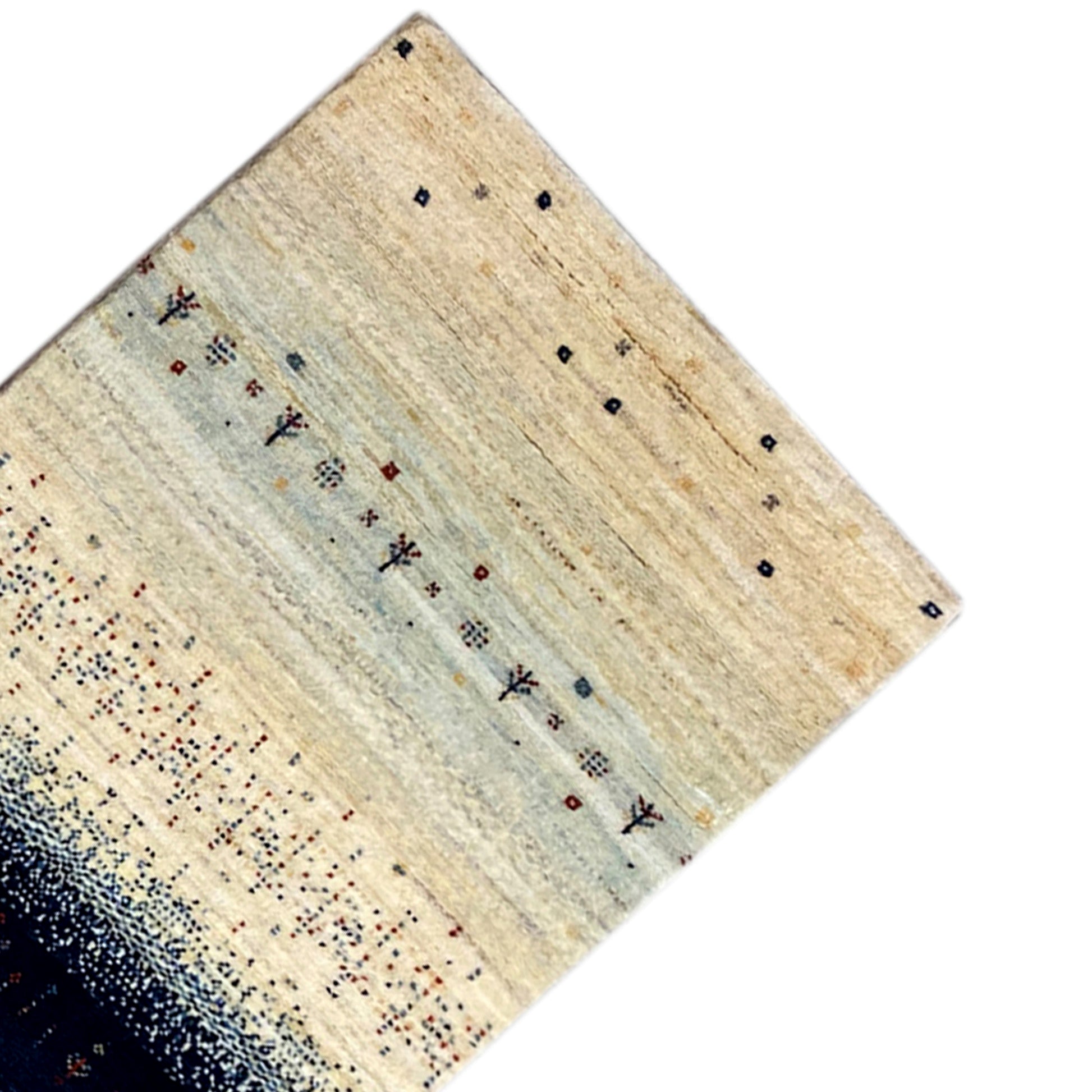 Blauer Gabbeh Teppich Läufer 300x84 cm - German Carpet Shop