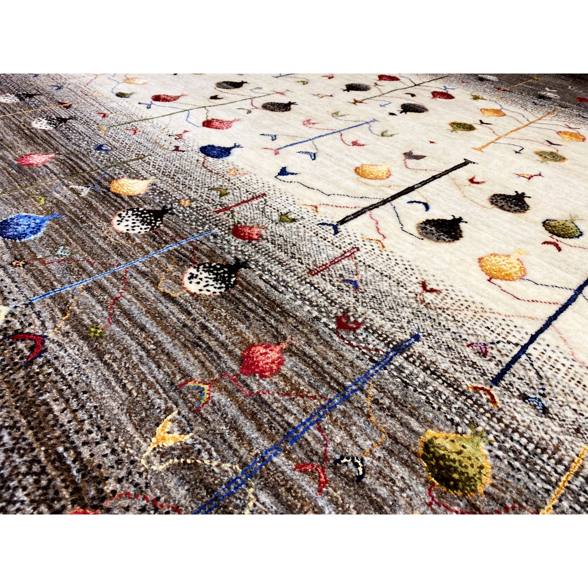 Handgeknüpfter Gabbeh Lori Teppich, 240x171 cm - Naturfarben - German Carpet Shop