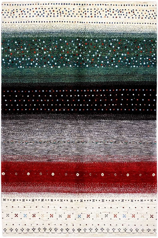 Mehrfarbiger Gabbeh Teppich (170x240 cm / 6x8 ft) - German Carpet Shop
