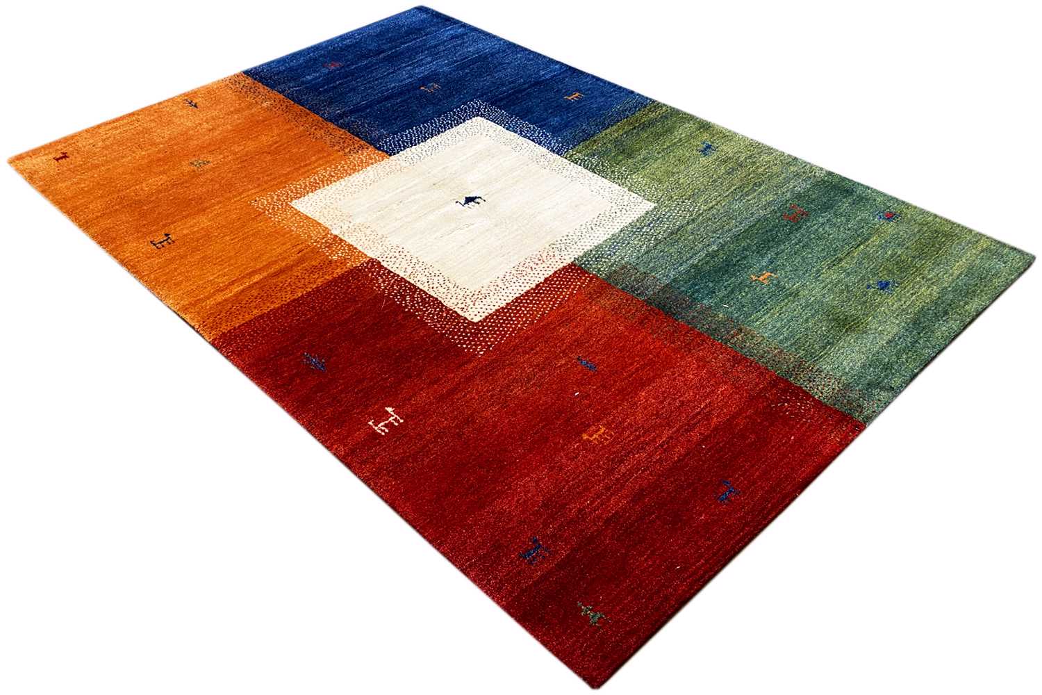 Mehrfarbiger Gabbeh Teppich (170x240 cm / 6x8 ft) - German Carpet Shop