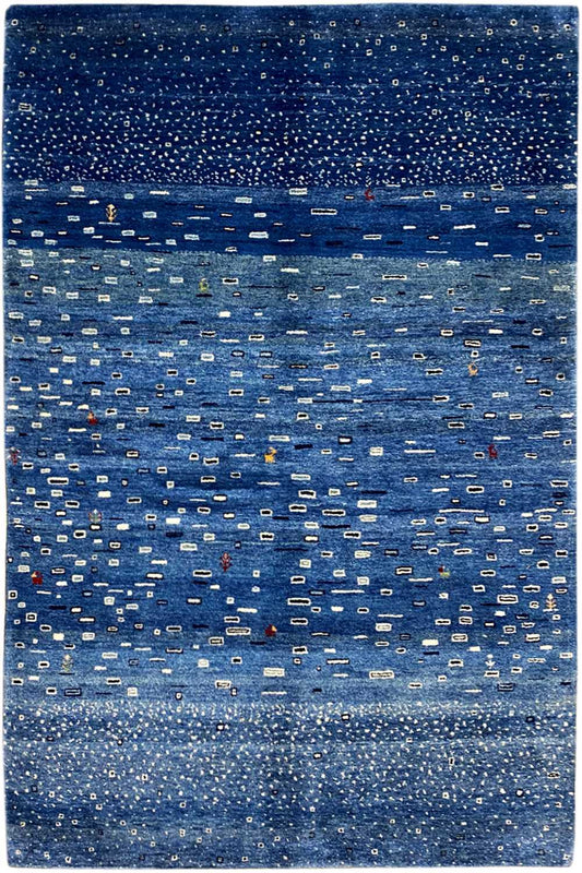 Blauer Gabbeh Teppich 170x240cm - German Carpet Shop