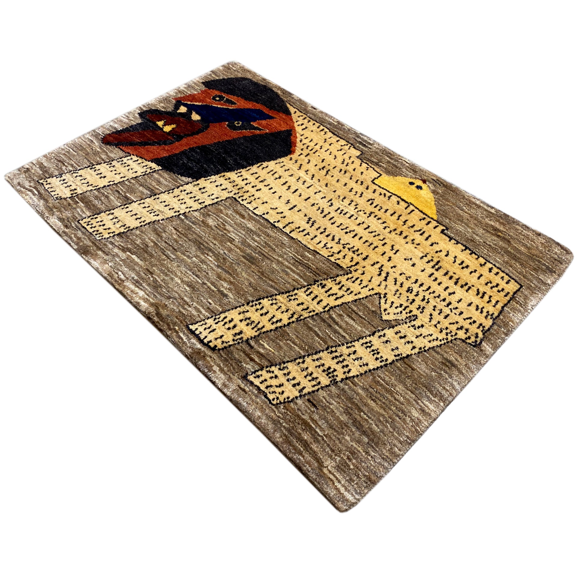 Löwen Gabbeh Teppich 118x79 cm - German Carpet Shop