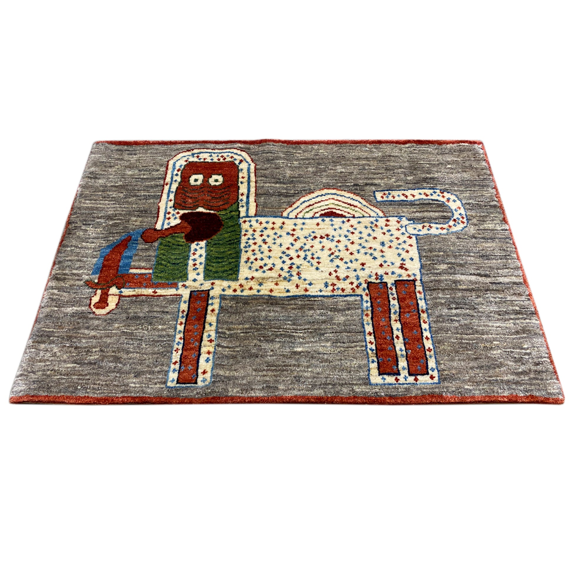 Löwen Gabbeh Teppich 117x79 cm - German Carpet Shop