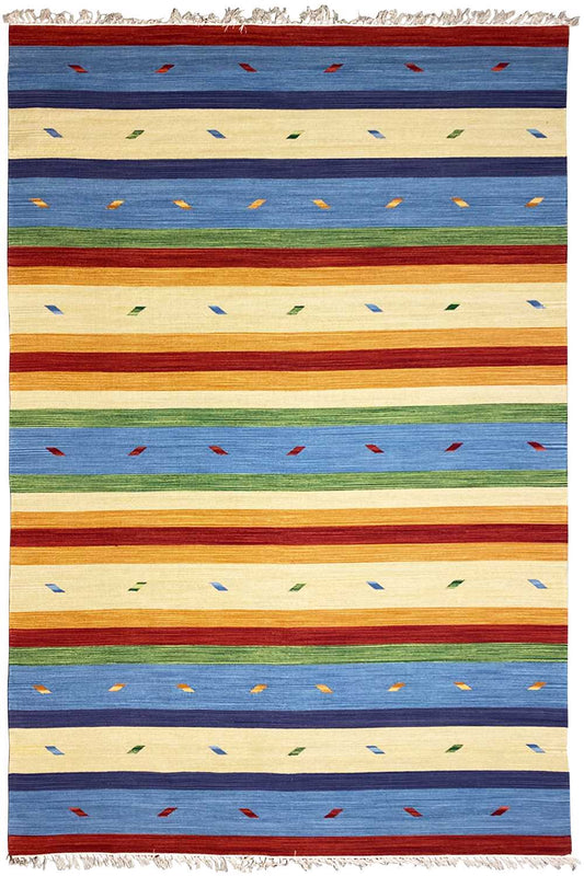 Mehrfarbiger Moderner Kelim Teppich - Samak - German Carpet Shop