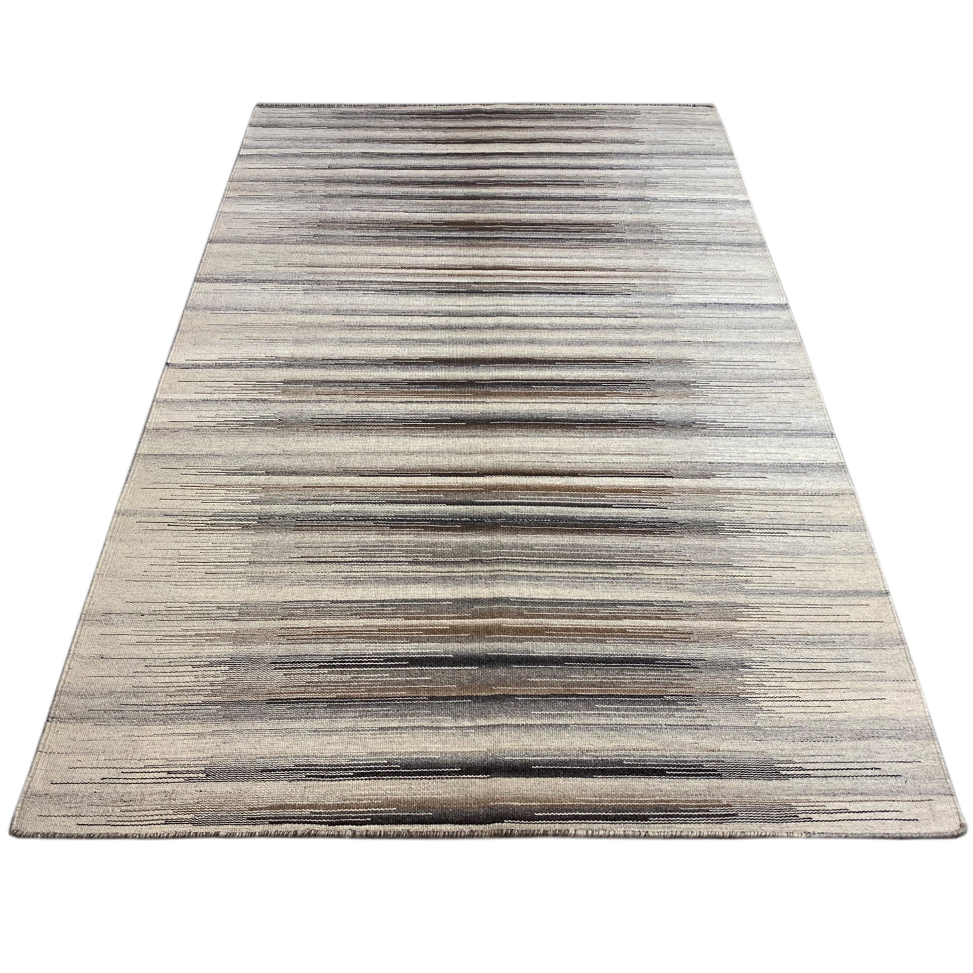 Grauer Kelim Dhurrie Streifen 230x160 cm - German Carpet Shop