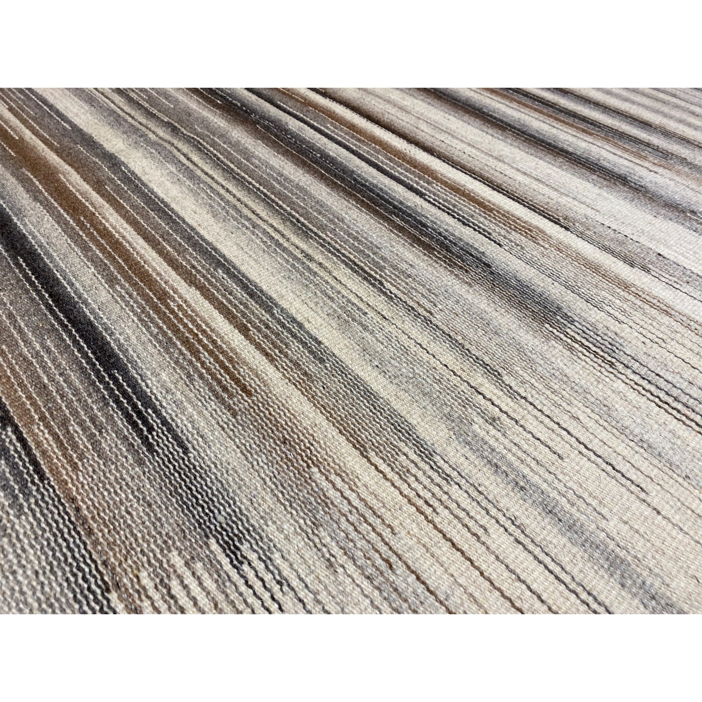 Grauer Kelim Dhurrie Streifen 230x160 cm - German Carpet Shop