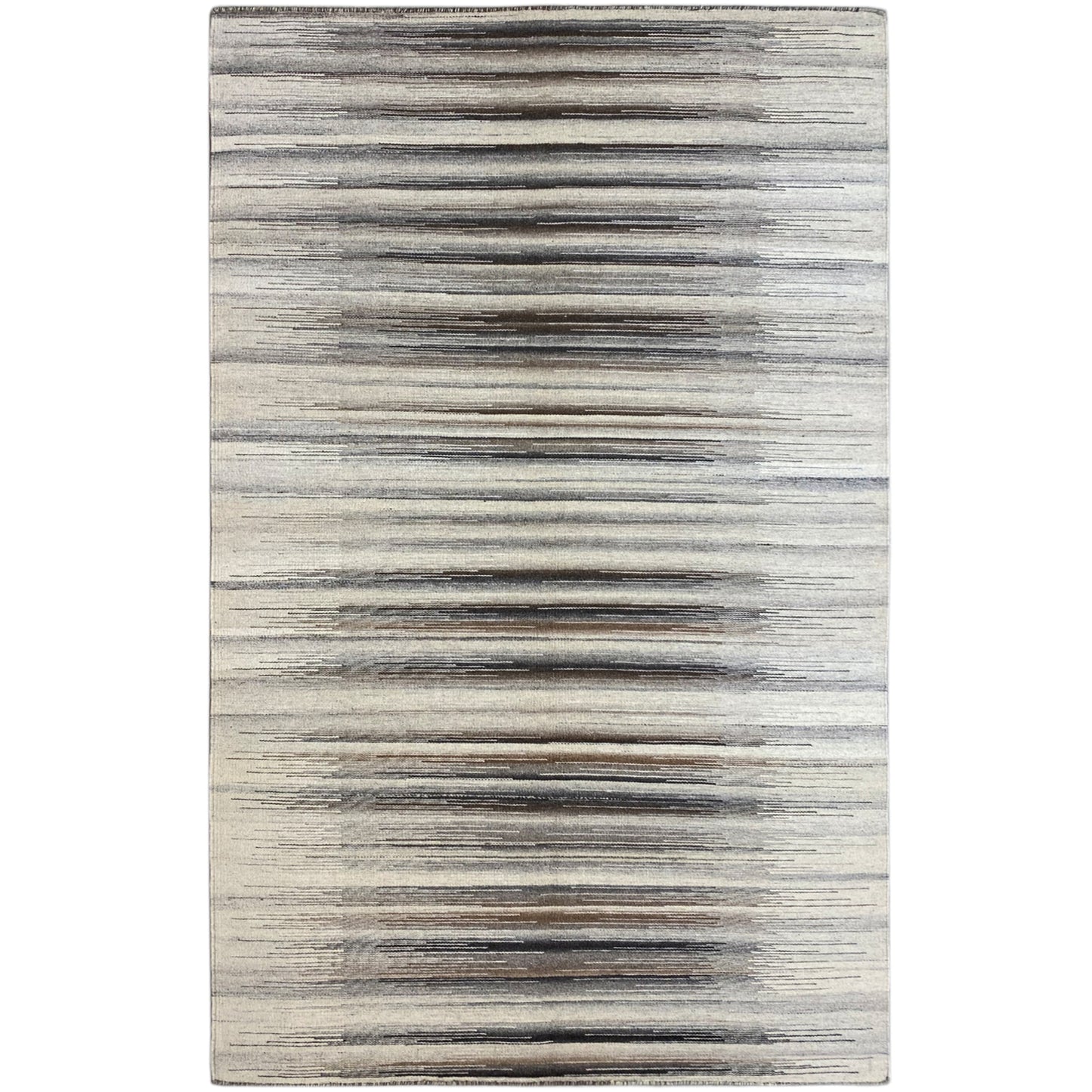 Grauer Kelim Dhurrie Streifen 230x160 cm - German Carpet Shop