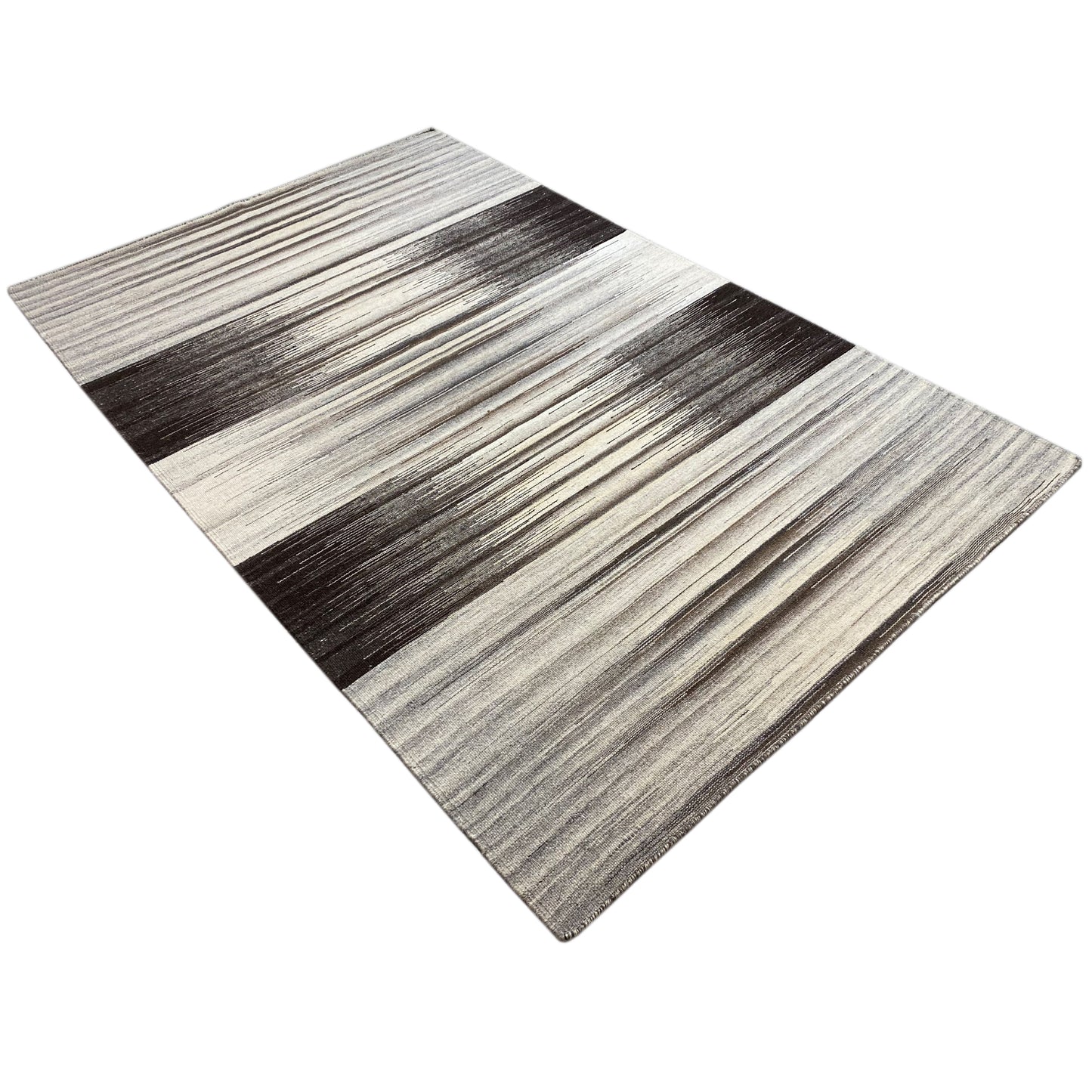 Kelim Teppich Grau – 230x160 cm Streifenmuster - German Carpet Shop