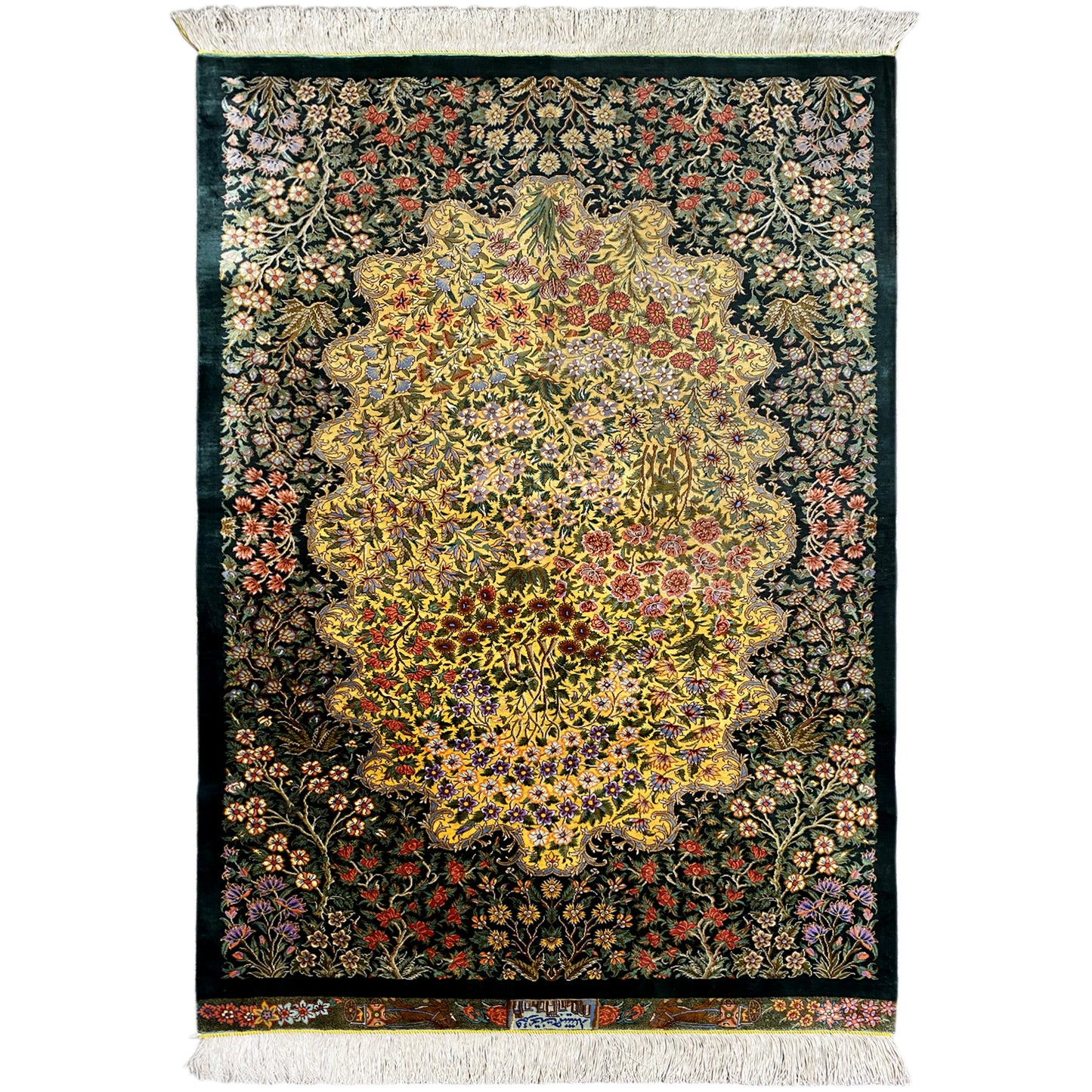 Ghom zijden tapijt - 900846 (123x79 cm)