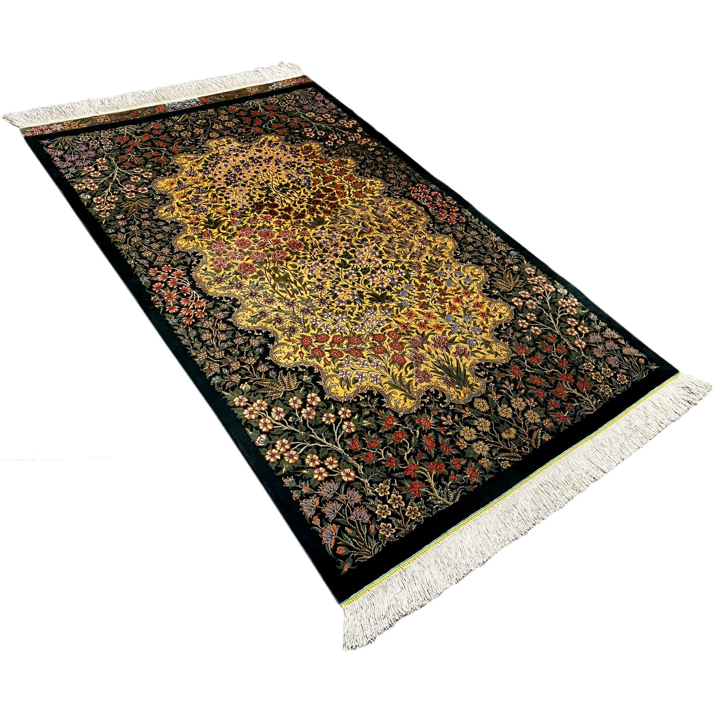 Ghom zijden tapijt - 900846 (123x79 cm)