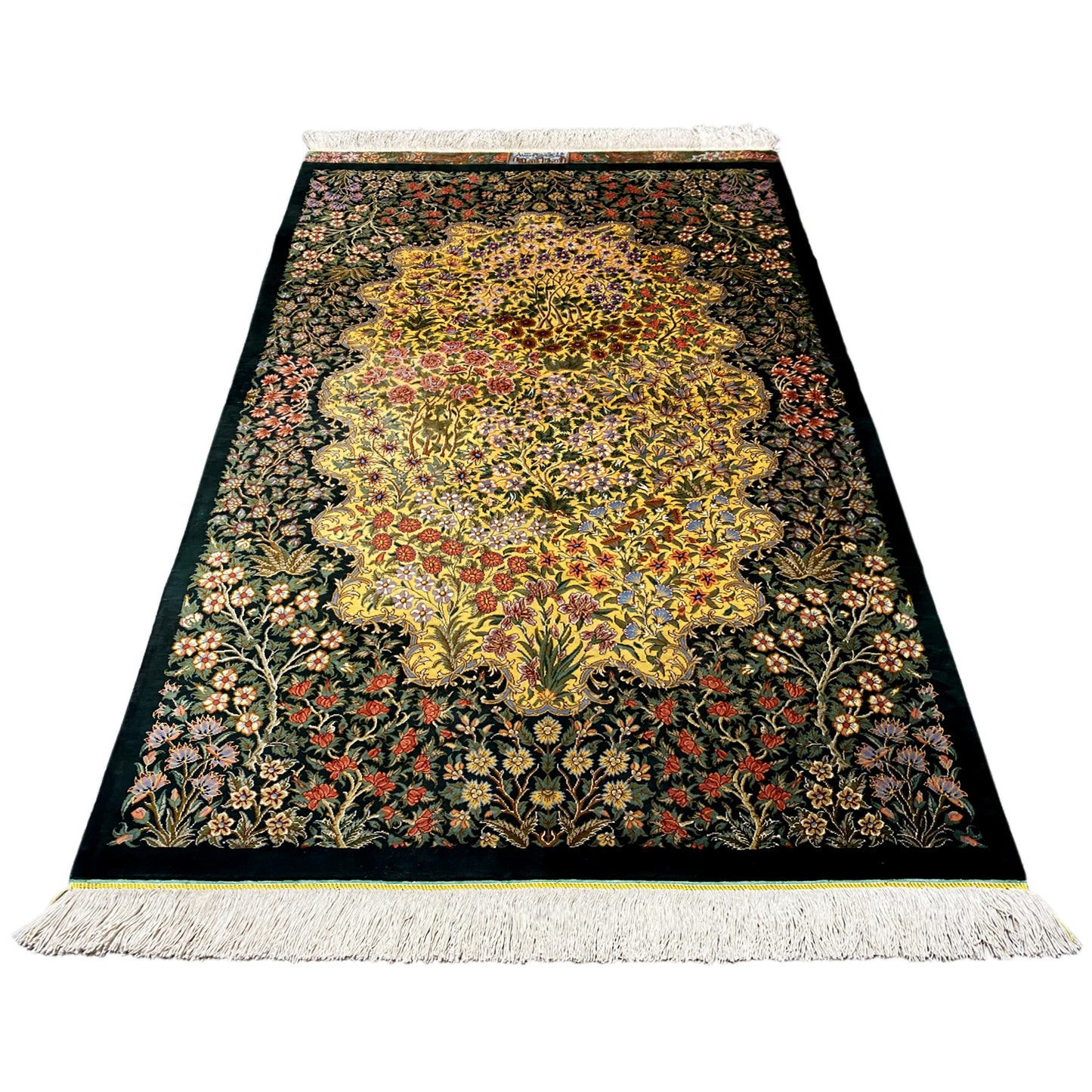 Ghom zijden tapijt - 900846 (123x79 cm)