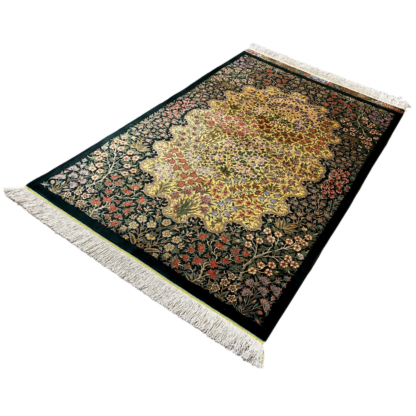 Ghom zijden tapijt - 900846 (123x79 cm)