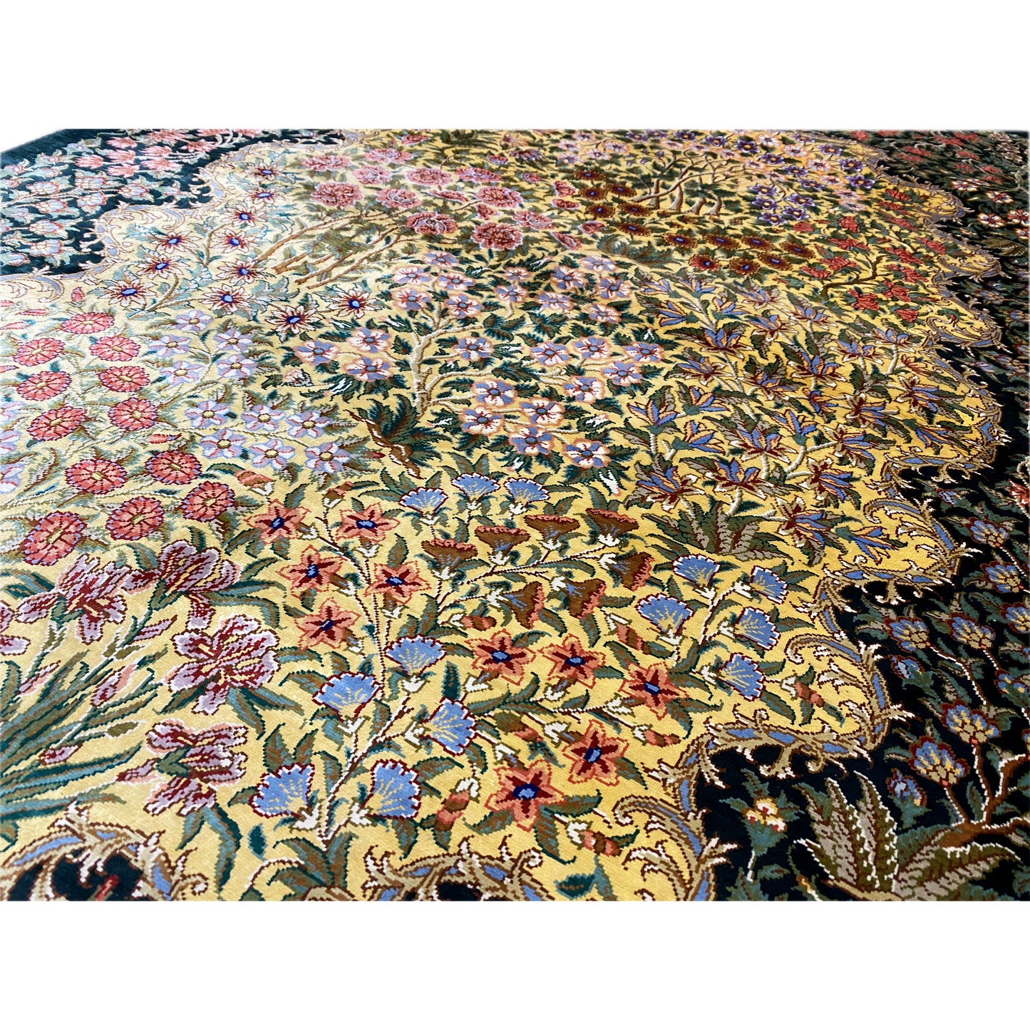 Ghom zijden tapijt - 900846 (123x79 cm)