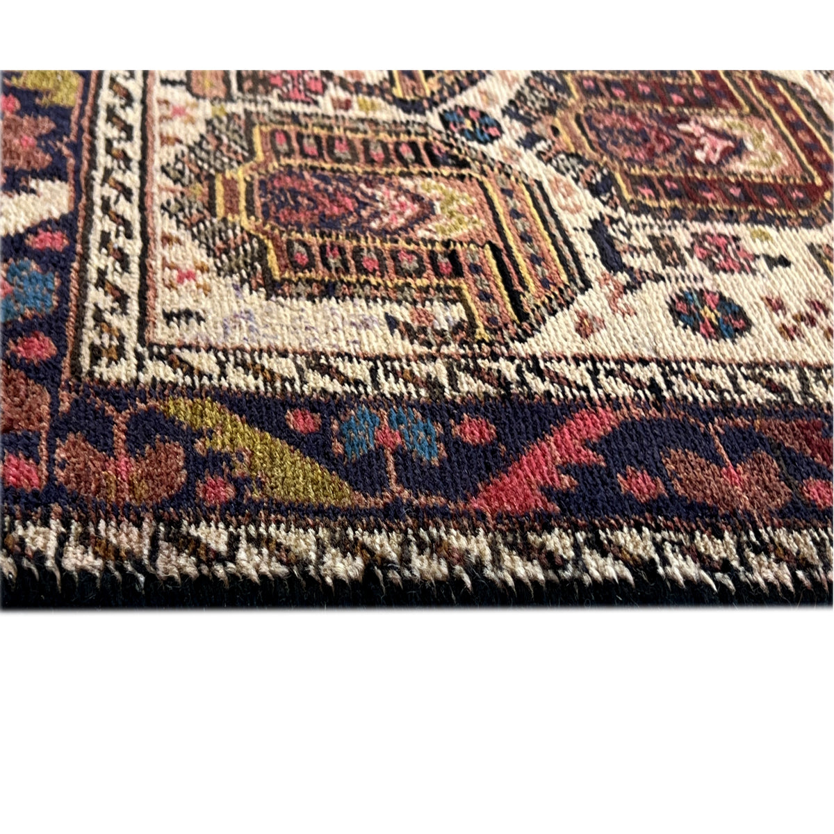 Shahre Babak-tapijt (154x105 cm), gedetailleerd patchworktapijt met kleurrijke patronen