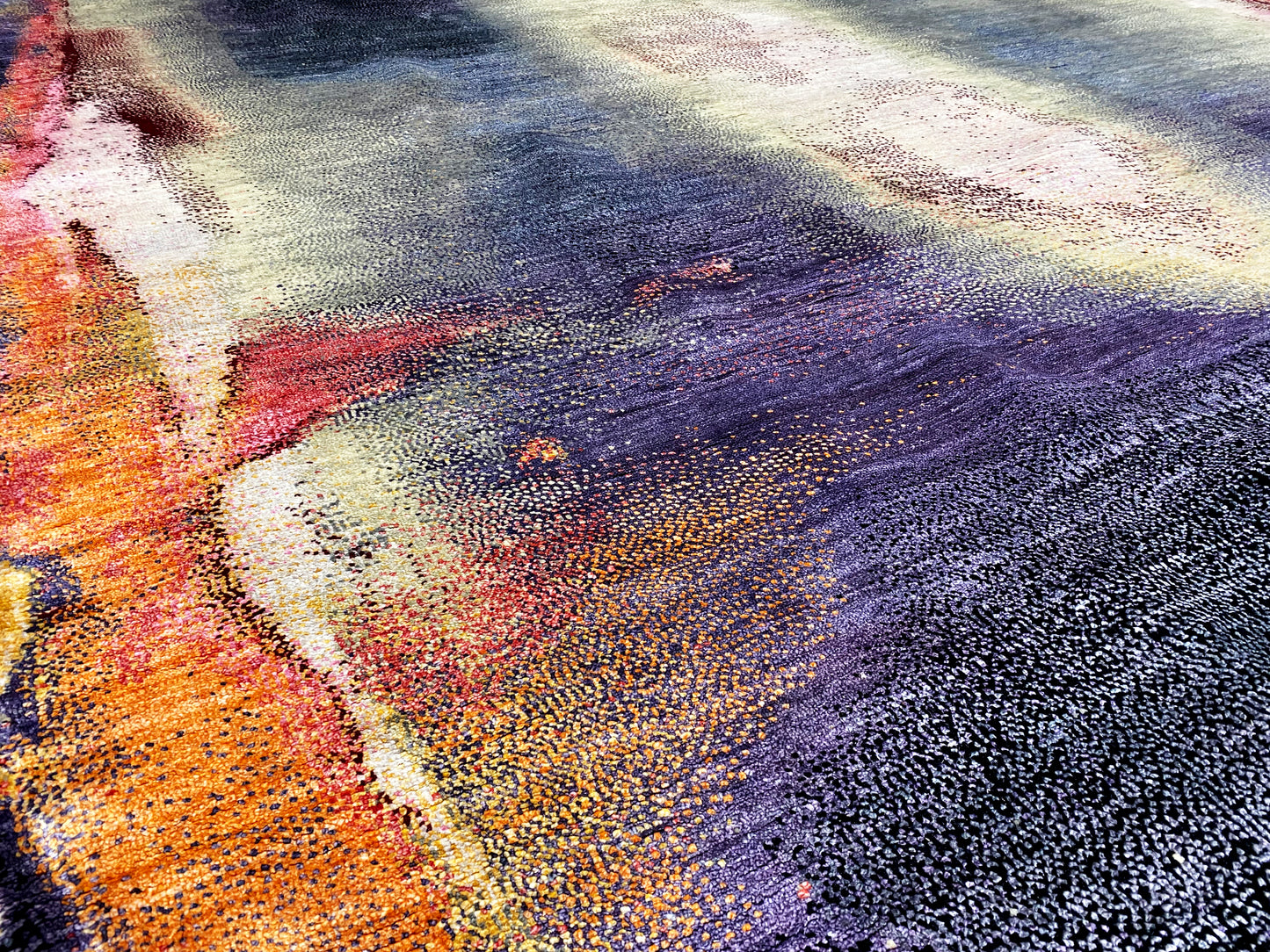 Moderner Statement Teppich handgeknüpft 301x245 cm