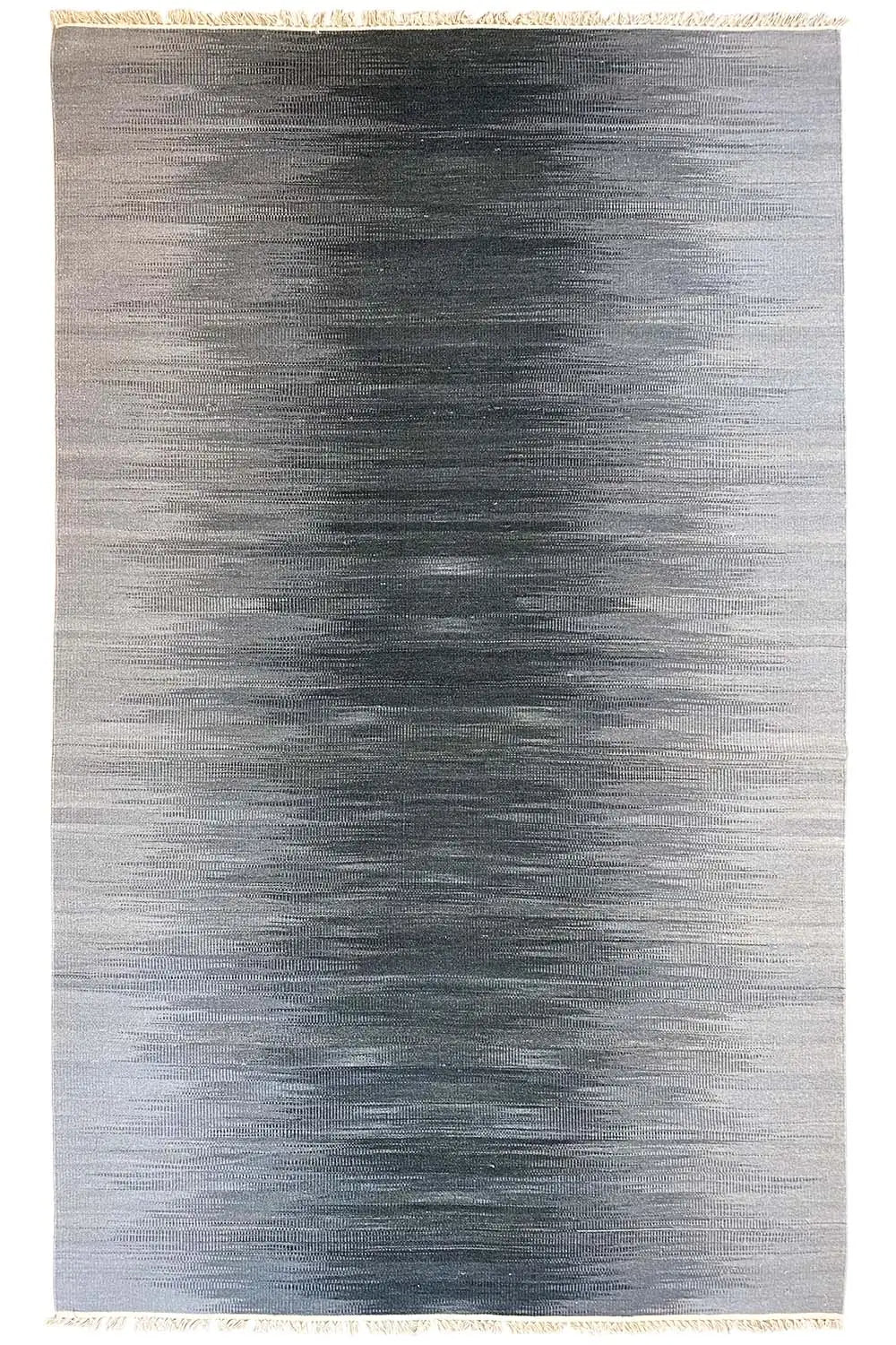 Grauer Ombré Kelim Dhurrie Teppich 160x230 cm - German Carpet Shop