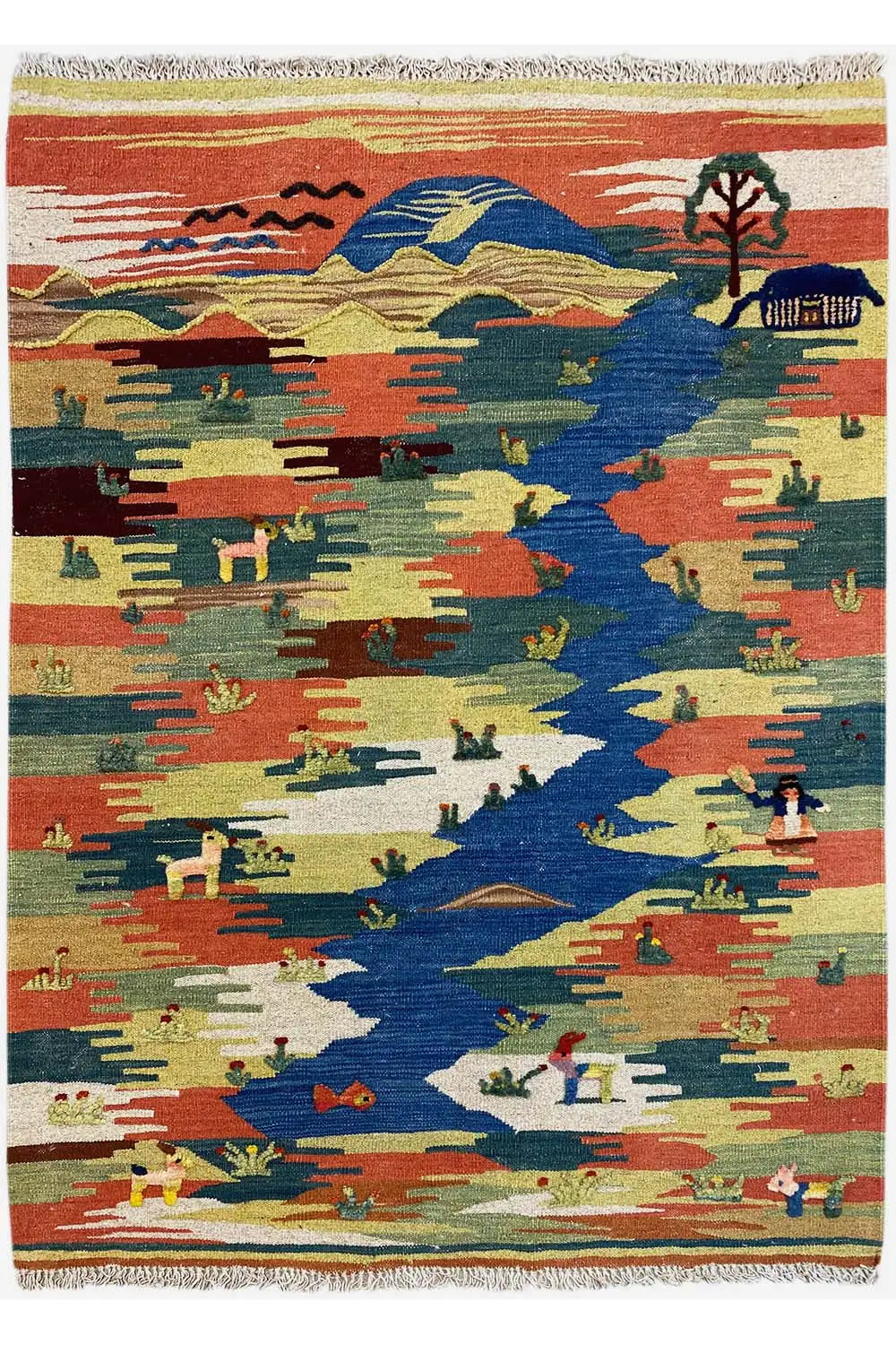 Kilim Qashqai - 804925 (137x104 cm) - Premium Kelim from German Carpet Shop - Just €209! Shop now at German Carpet Shop