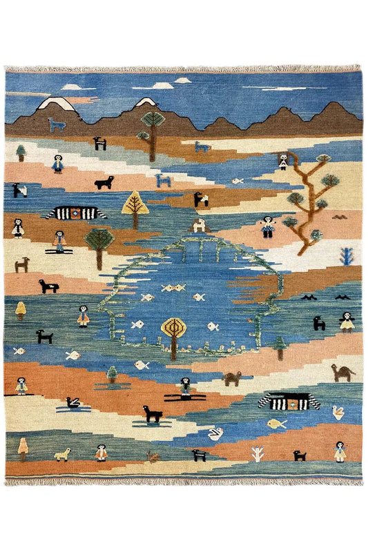 Kilim Qashqai  - 605618 (198x157 cm) - Premium Kelim from German Carpet Shop - Just €449! Shop now at German Carpet Shop