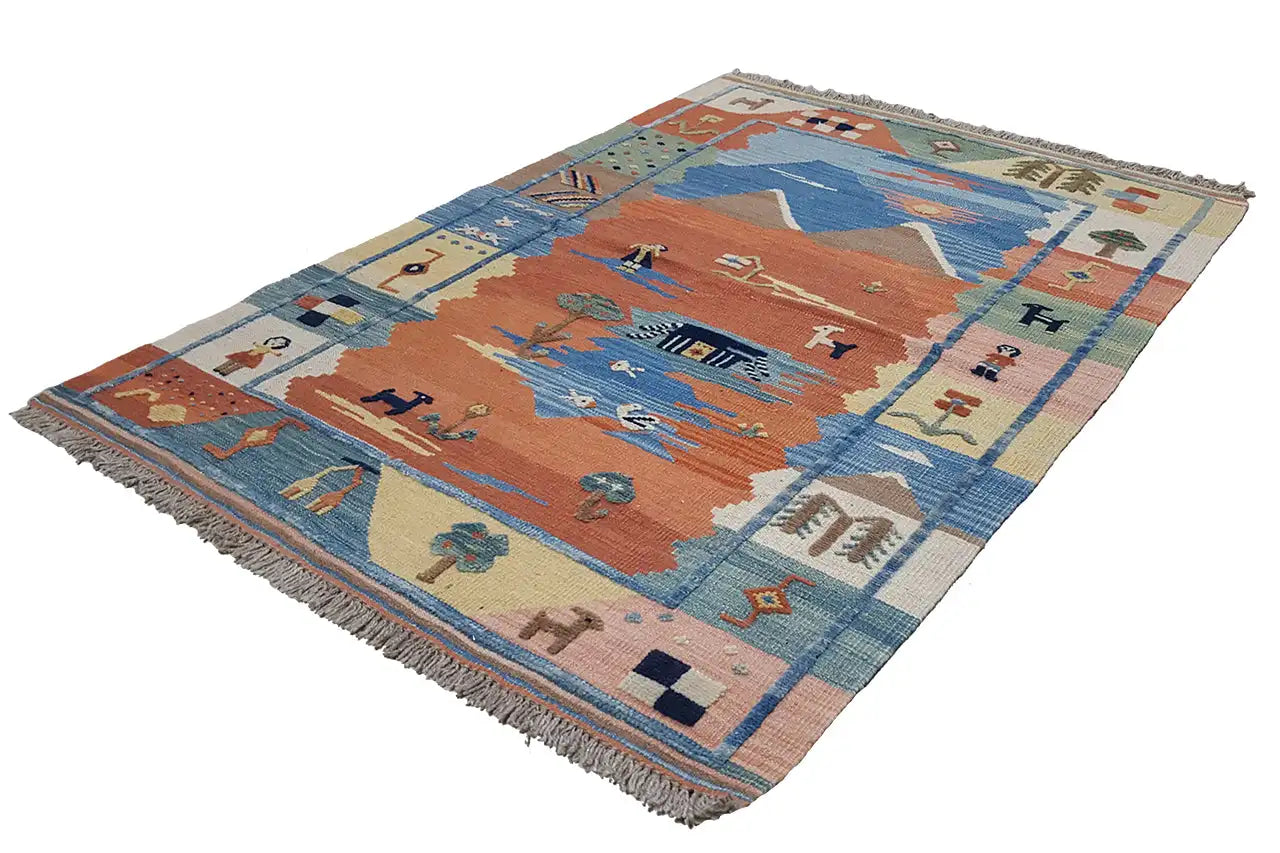 Kilim Qashqai - 800590 (148x107cm) - German Carpet Shop