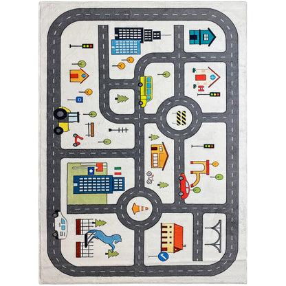 Kinderkleed „Straat“, grijs, 140x200 cm