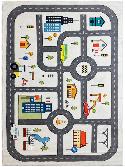 Kinderkleed „Straat“, grijs, 140x200 cm