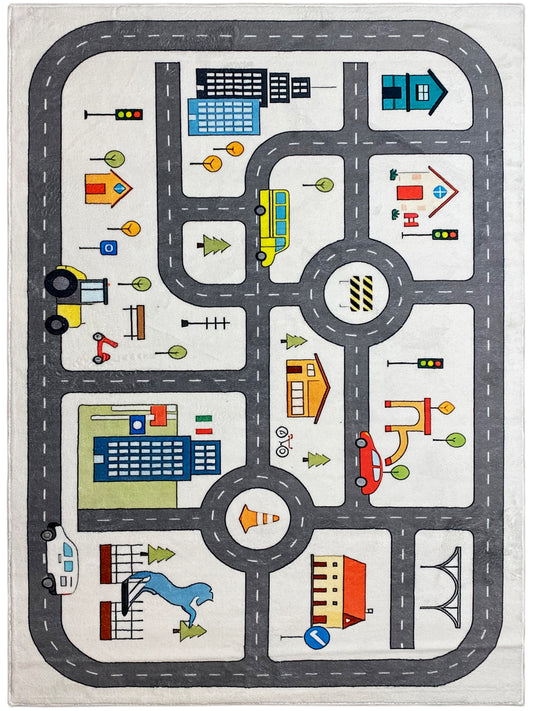 Kinderkleed „Straat“, grijs, 140x200 cm