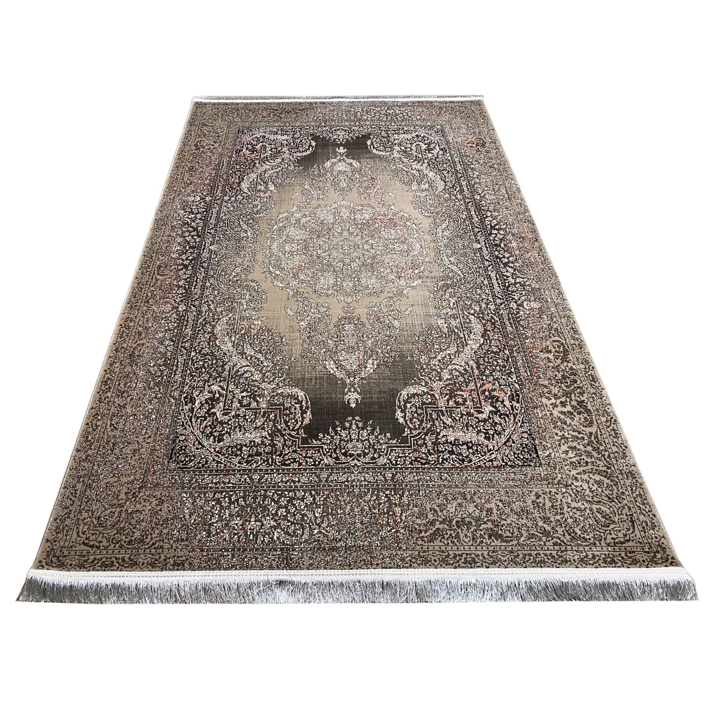 Silber-Maroon Teppich 170x240cm