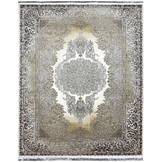 Crème-zilveren tapijt 170x240cm