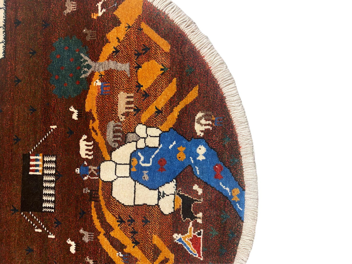 Gabbeh Tapijt Bruin, 107x107 cm