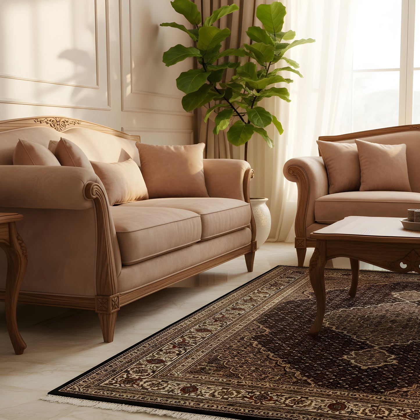 Indo Täbriz Tapijt - (241x175 cm)