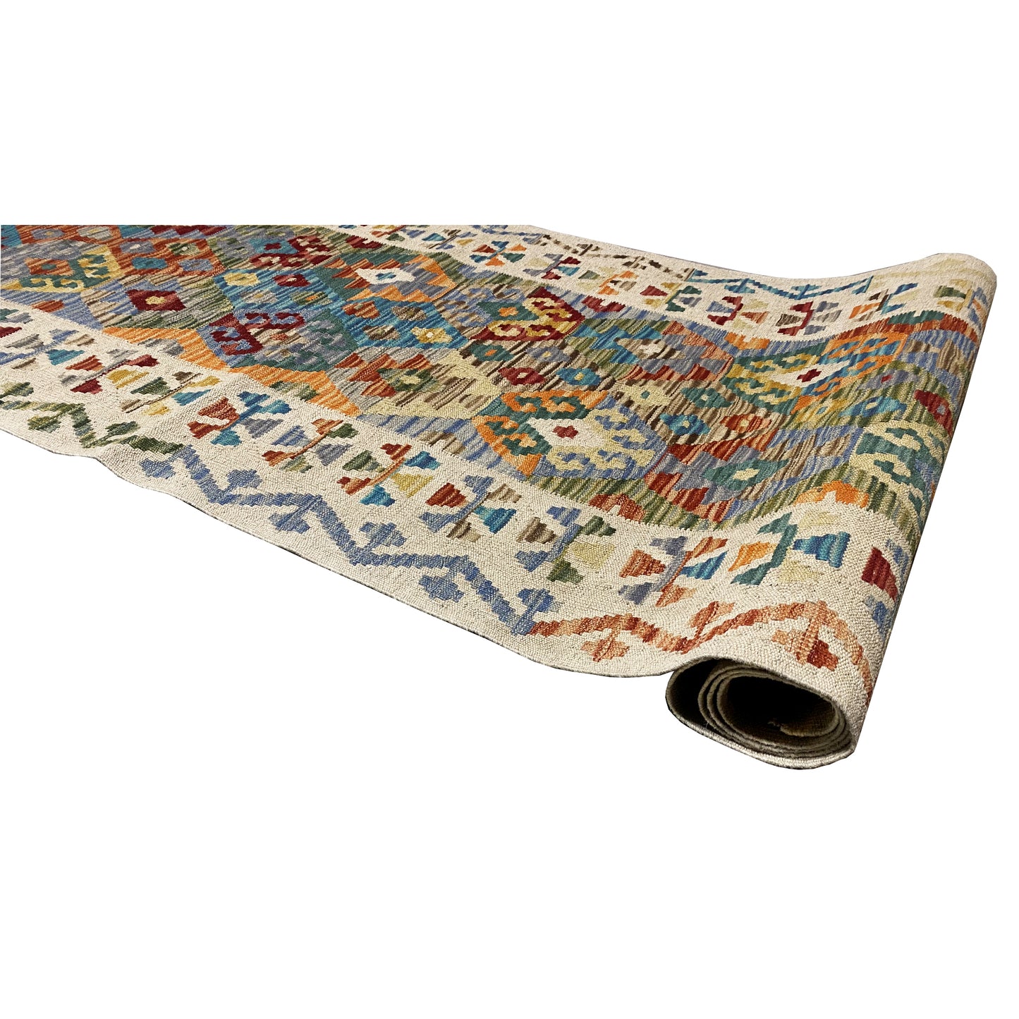 Kelim loper Afghaans 386x87cm
