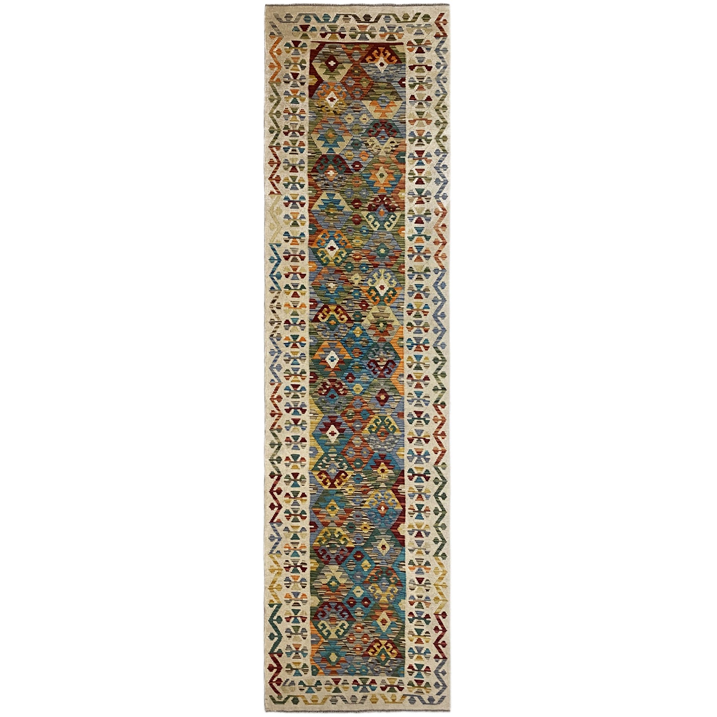 Kelim loper Afghaans 386x87cm