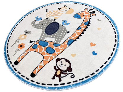 Rond kinderkleed Dieren, 100 cm