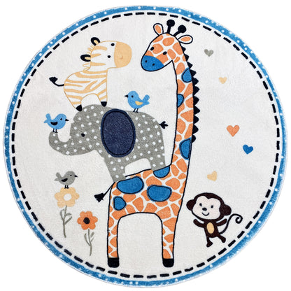 Rond kinderkleed Dieren, 100 cm