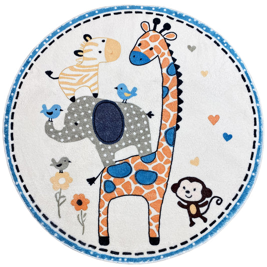 Rond kinderkleed Dieren, 100 cm