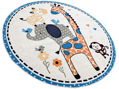 Rond kinderkleed Dieren, 120 cm