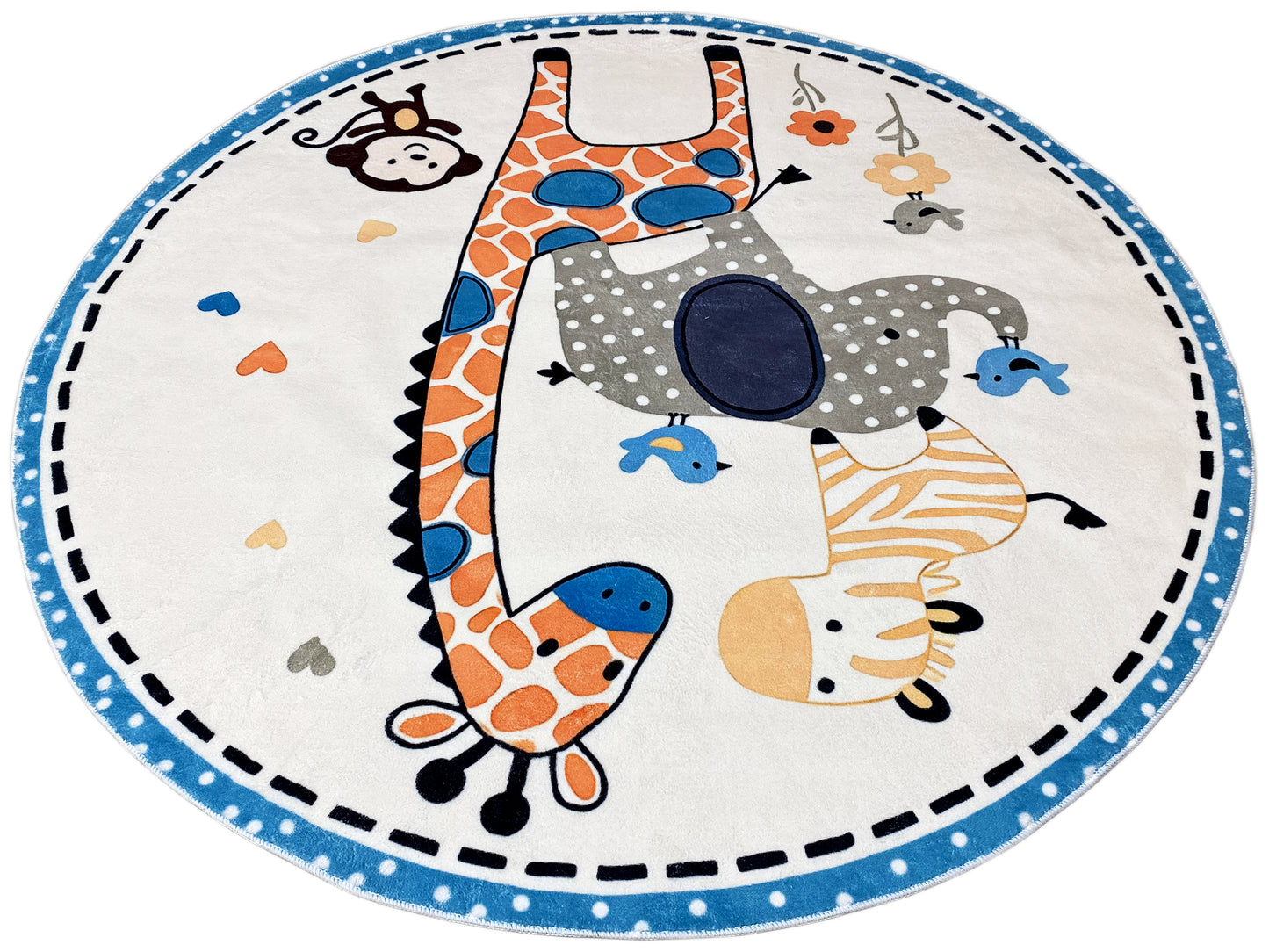 Rond kinderkleed Dieren, 120 cm