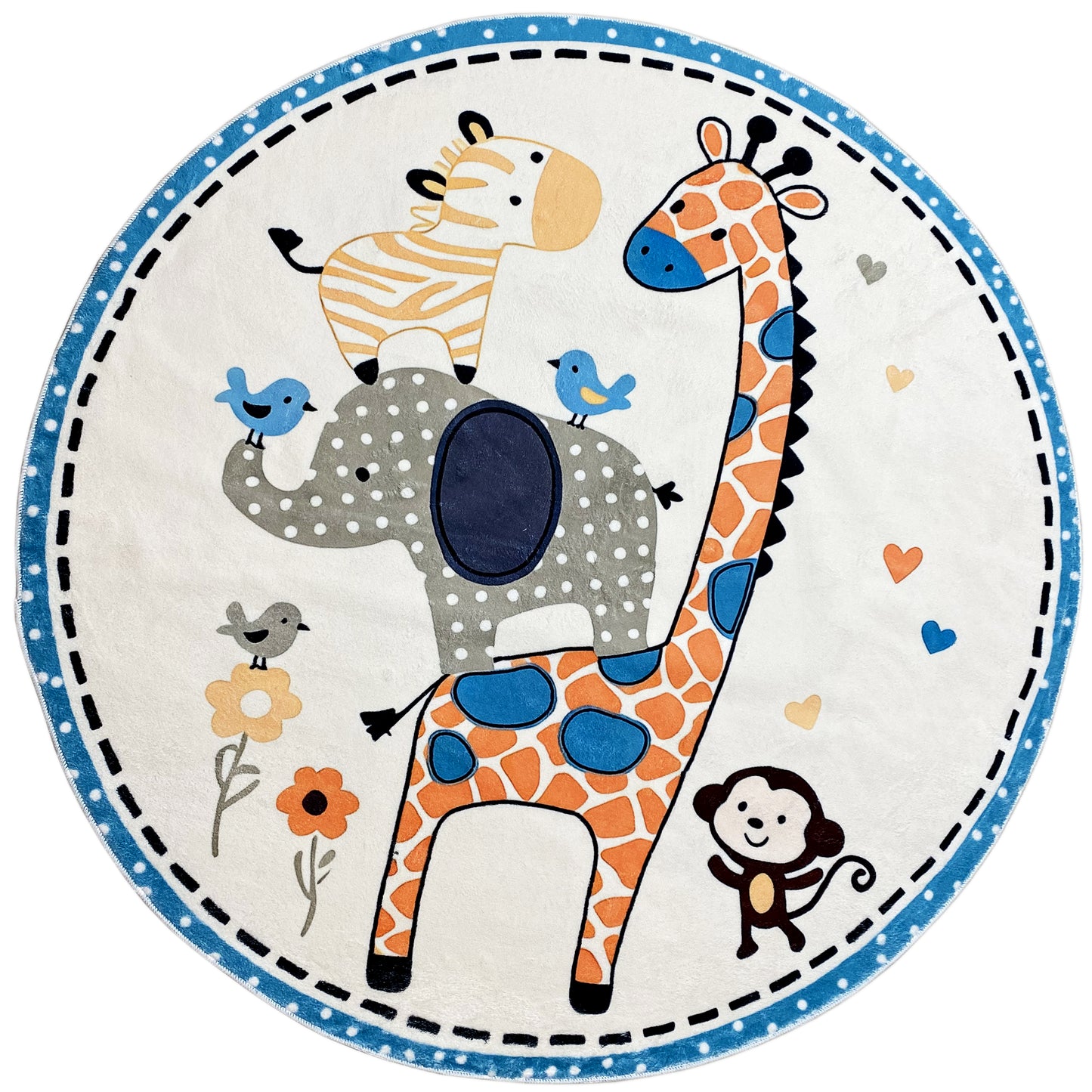 Rond kinderkleed Dieren, 120 cm
