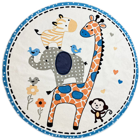 Rond kinderkleed Dieren, 120 cm