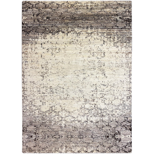 Beigegrijs tapijt met abstract patroon, rechthoekig, fijne structuur (299x200 cm)