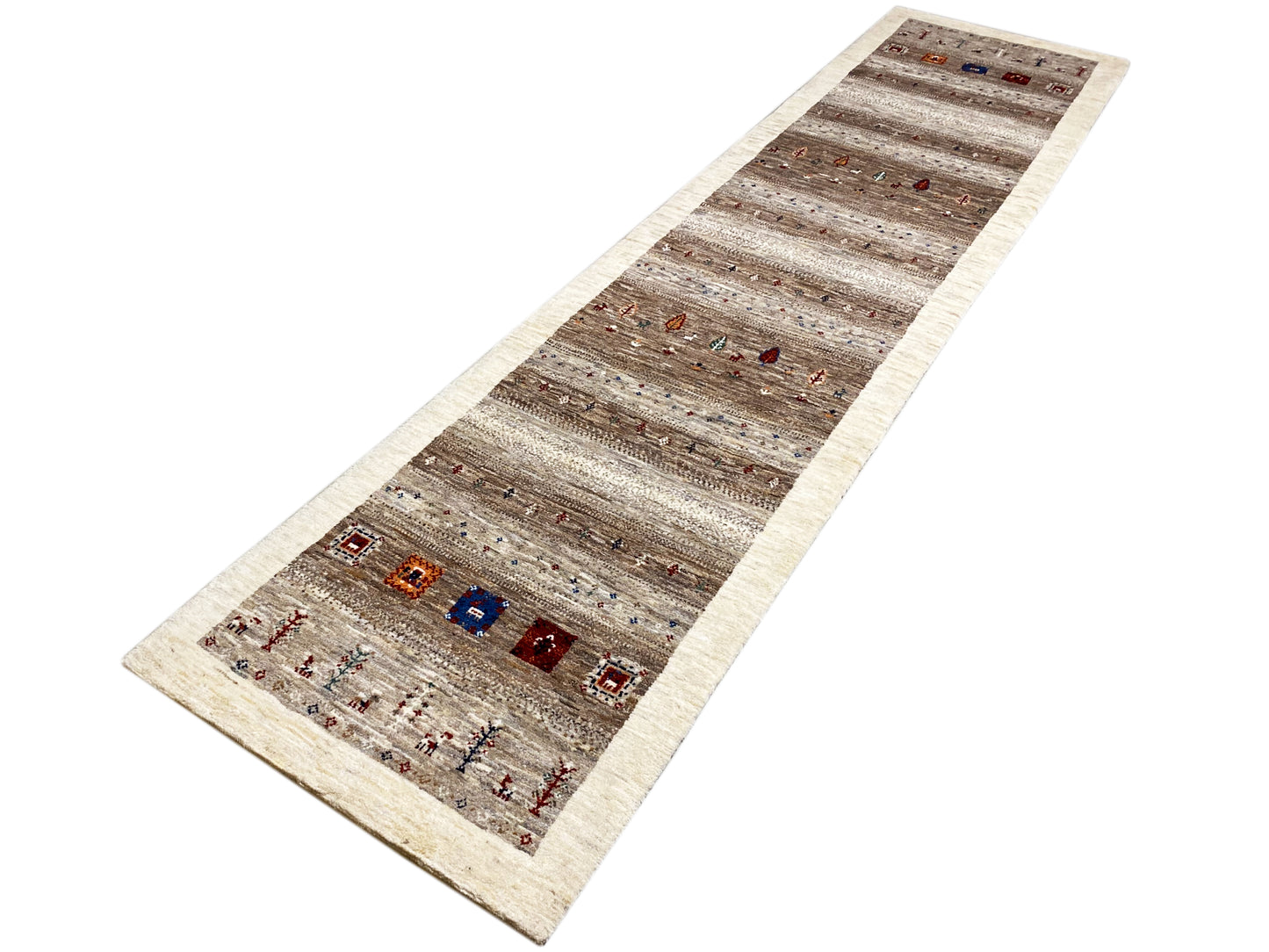 Handgesponnener Gabbeh Teppich Läufer weich und robust