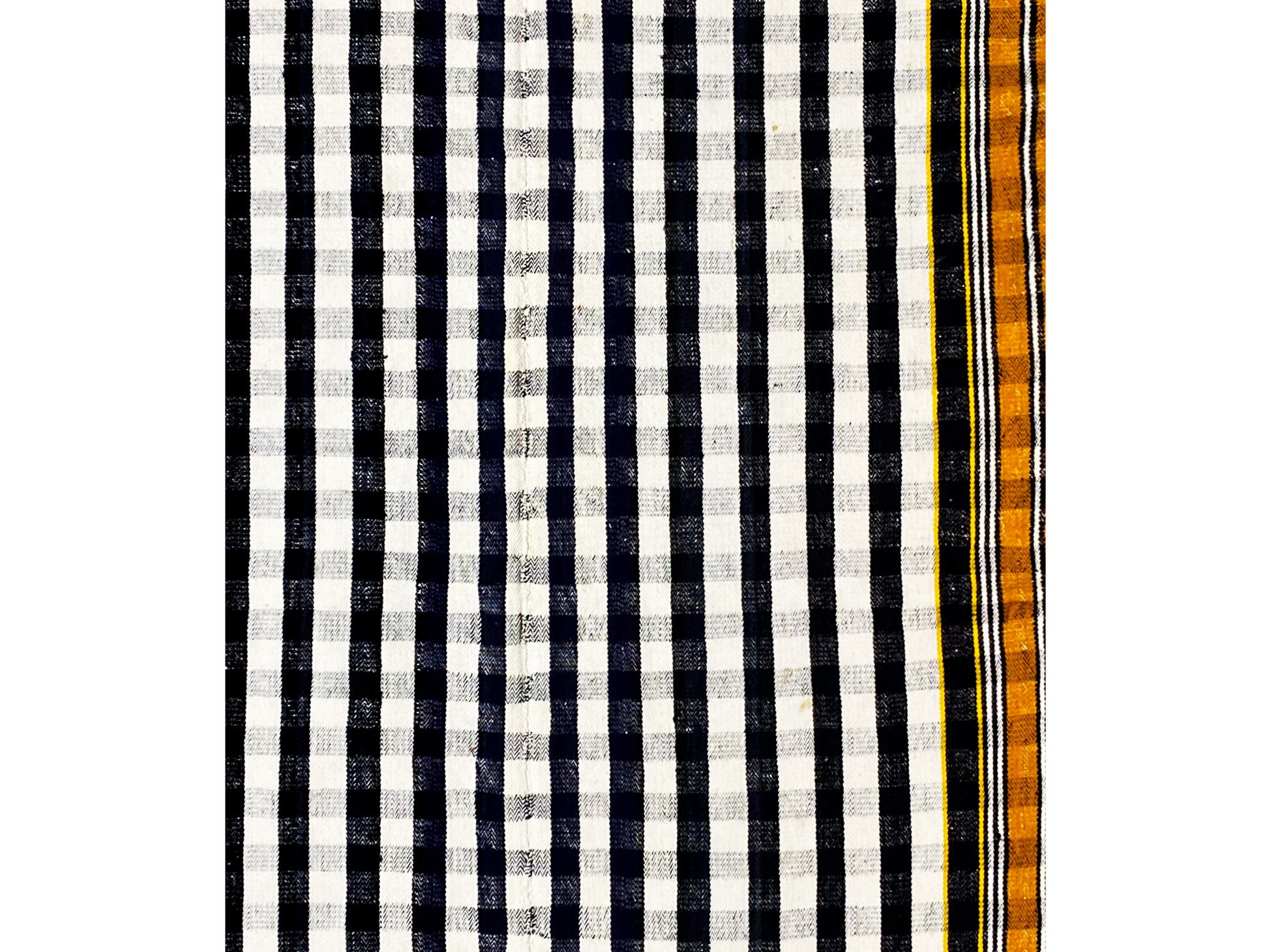 Salon dekorativer Jajim Wollteppich im klassischen karierten Muster