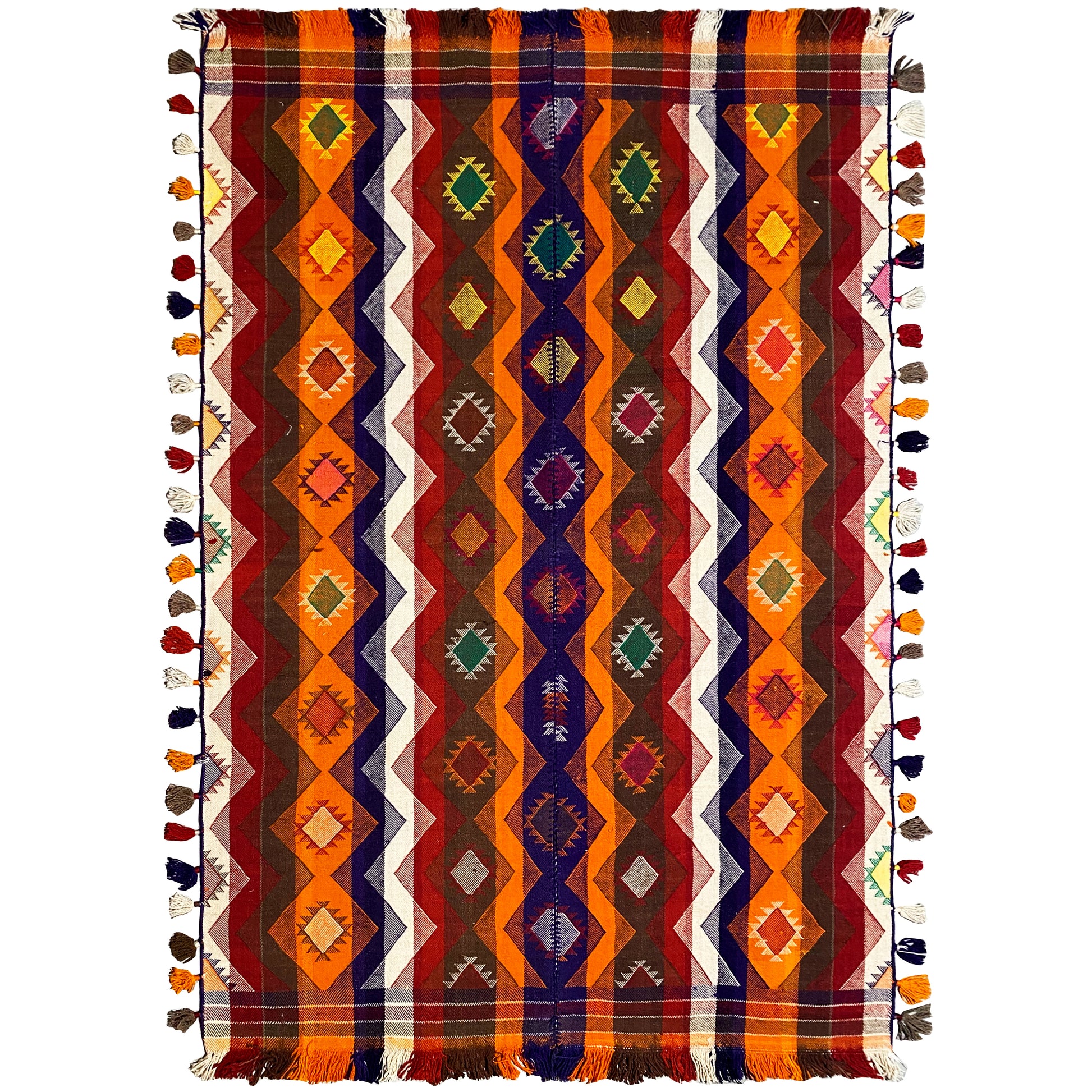 Wohnzimmer Jajim Teppich Mehrfarbig Rautenmuster 237x150