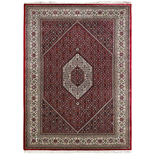 Handgeknüpfter Bidjar Teppich aus Wolle in Rot Creme 245x172 cm